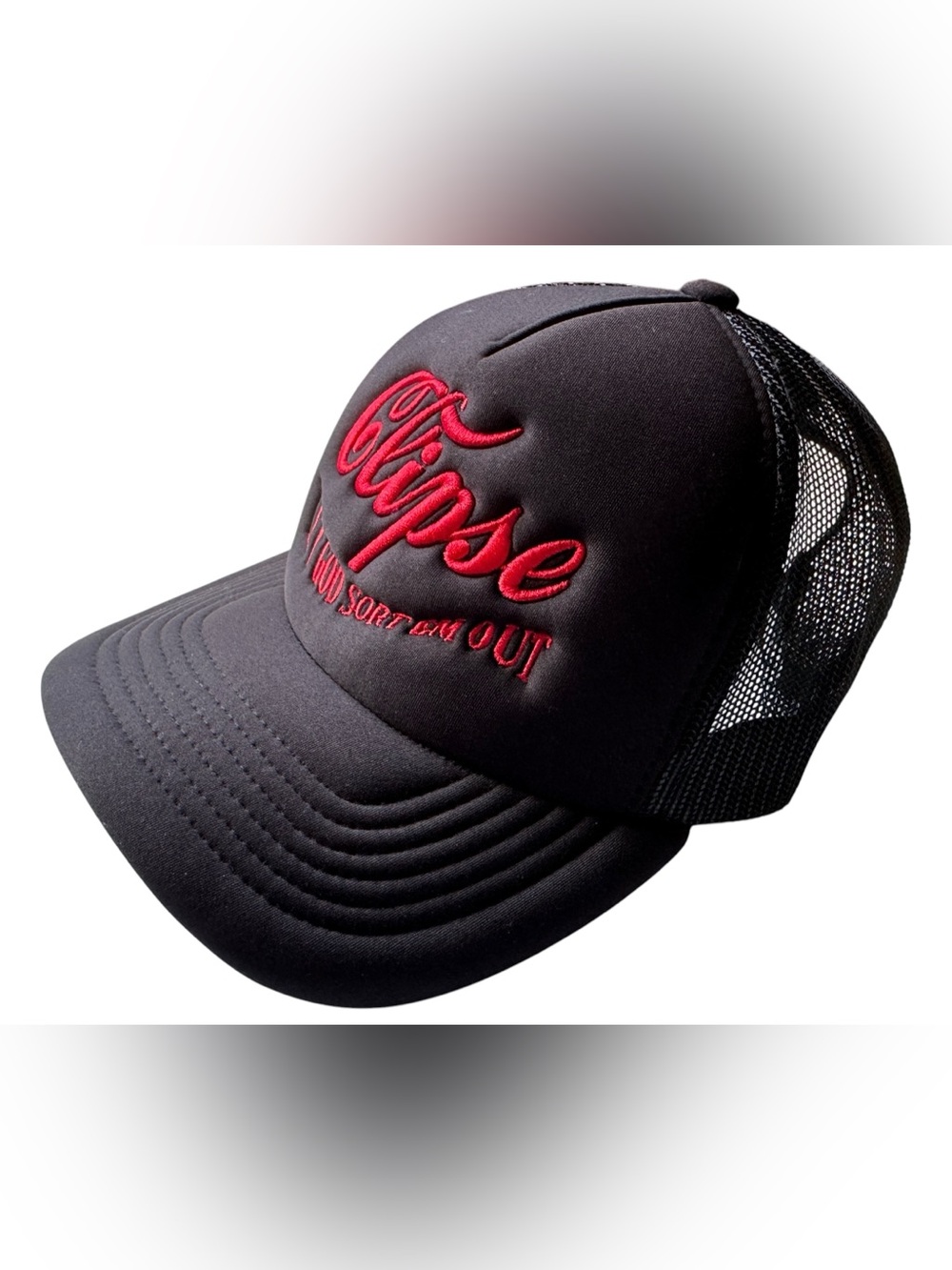 Clipse x Denim Tears Let God Sort Em Out Black Mesh Hat NWT